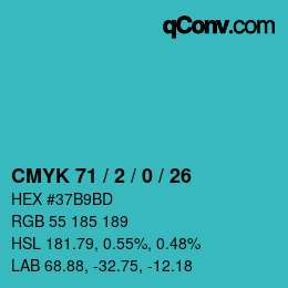 Color code: CMYK 71 / 2 / 0 / 26 | qconv.com