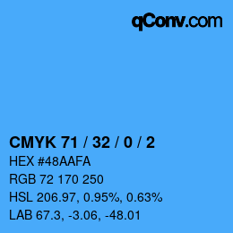 Color code: CMYK 71 / 32 / 0 / 2 | qconv.com