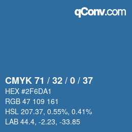 Color code: CMYK 71 / 32 / 0 / 37 | qconv.com