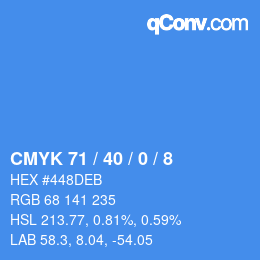 Color code: CMYK 71 / 40 / 0 / 8 | qconv.com