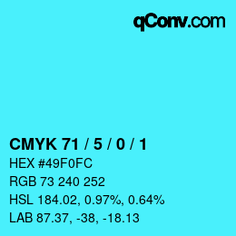 Color code: CMYK 71 / 5 / 0 / 1 | qconv.com