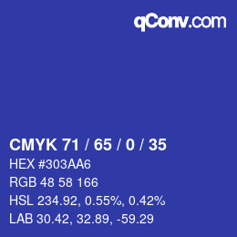 Código de color: CMYK 71 / 65 / 0 / 35 | qconv.com