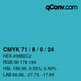 Color code: CMYK 71 / 8 / 0 / 24 | qconv.com