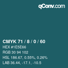 颜色代码: CMYK 71 / 8 / 0 / 60 | qconv.com