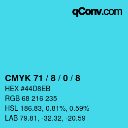 Farbcode: CMYK 71 / 8 / 0 / 8 | qconv.com
