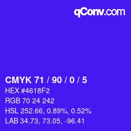 Código de color: CMYK 71 / 90 / 0 / 5 | qconv.com