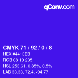 Color code: CMYK 71 / 92 / 0 / 8 | qconv.com