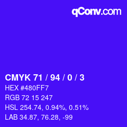Color code: CMYK 71 / 94 / 0 / 3 | qconv.com