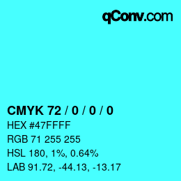 颜色代码: CMYK 72 / 0 / 0 / 0 | qconv.com
