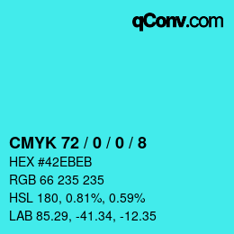 Color code: CMYK 72 / 0 / 0 / 8 | qconv.com