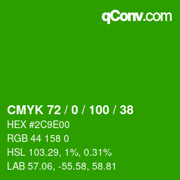 Color code: CMYK 72 / 0 / 100 / 38 | qconv.com