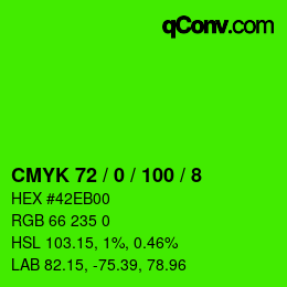 Color code: CMYK 72 / 0 / 100 / 8 | qconv.com
