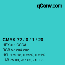 Color code: CMYK 72 / 0 / 1 / 20 | qconv.com