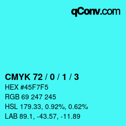 Color code: CMYK 72 / 0 / 1 / 3 | qconv.com