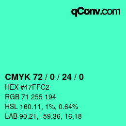 Color code: CMYK 72 / 0 / 24 / 0 | qconv.com