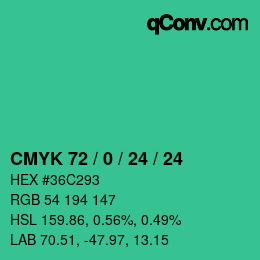 Color code: CMYK 72 / 0 / 24 / 24 | qconv.com