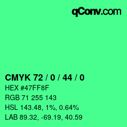 Código de color: CMYK 72 / 0 / 44 / 0 | qconv.com