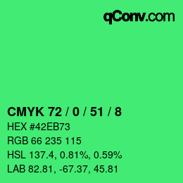 カラーコード: CMYK 72 / 0 / 51 / 8 | qconv.com