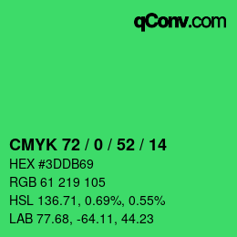 Color code: CMYK 72 / 0 / 52 / 14 | qconv.com