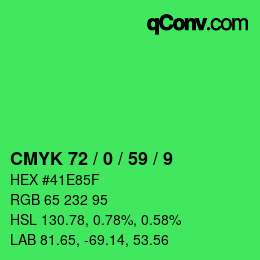カラーコード: CMYK 72 / 0 / 59 / 9 | qconv.com