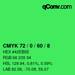 颜色代码: CMYK 72 / 0 / 60 / 8 | qconv.com