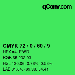 Color code: CMYK 72 / 0 / 60 / 9 | qconv.com