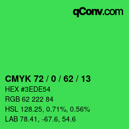 Código de color: CMYK 72 / 0 / 62 / 13 | qconv.com