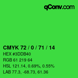 Color code: CMYK 72 / 0 / 71 / 14 | qconv.com