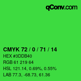 Color code: CMYK 72 / 0 / 71 / 14 | qconv.com