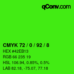 Color code: CMYK 72 / 0 / 92 / 8 | qconv.com