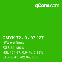 Color code: CMYK 72 / 0 / 97 / 27 | qconv.com