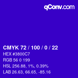 Color code: CMYK 72 / 100 / 0 / 22 | qconv.com