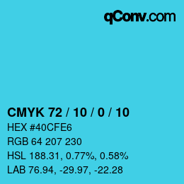 Código de color: CMYK 72 / 10 / 0 / 10 | qconv.com