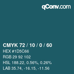 カラーコード: CMYK 72 / 10 / 0 / 60 | qconv.com