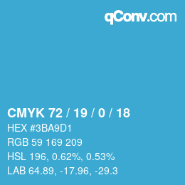 Código de color: CMYK 72 / 19 / 0 / 18 | qconv.com