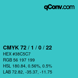 Color code: CMYK 72 / 1 / 0 / 22 | qconv.com