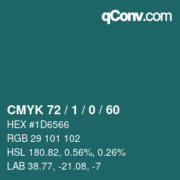 Color code: CMYK 72 / 1 / 0 / 60 | qconv.com