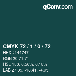 Color code: CMYK 72 / 1 / 0 / 72 | qconv.com