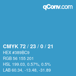 Color code: CMYK 72 / 23 / 0 / 21 | qconv.com