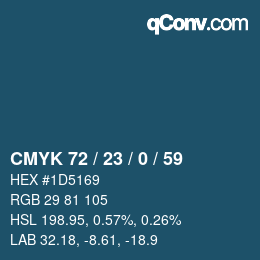颜色代码: CMYK 72 / 23 / 0 / 59 | qconv.com