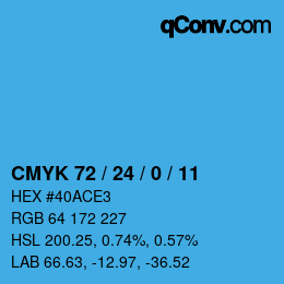 カラーコード: CMYK 72 / 24 / 0 / 11 | qconv.com