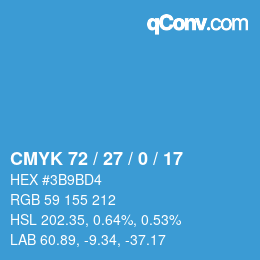 Color code: CMYK 72 / 27 / 0 / 17 | qconv.com