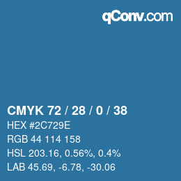 Color code: CMYK 72 / 28 / 0 / 38 | qconv.com