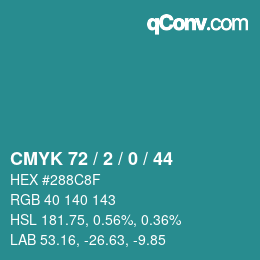 颜色代码: CMYK 72 / 2 / 0 / 44 | qconv.com