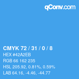 Color code: CMYK 72 / 31 / 0 / 8 | qconv.com