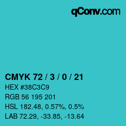 Color code: CMYK 72 / 3 / 0 / 21 | qconv.com