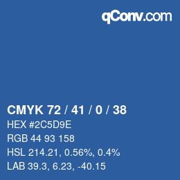 Farbcode: CMYK 72 / 41 / 0 / 38 | qconv.com