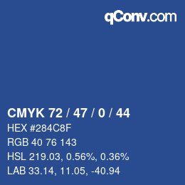 Color code: CMYK 72 / 47 / 0 / 44 | qconv.com