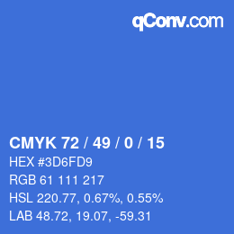 Color code: CMYK 72 / 49 / 0 / 15 | qconv.com