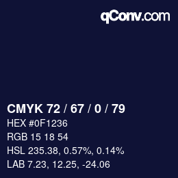 颜色代码: CMYK 72 / 67 / 0 / 79 | qconv.com